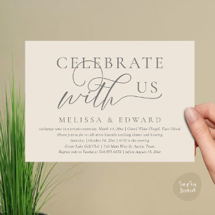 Celebrate with us, Wedding Elopement Dinner Party Invitation