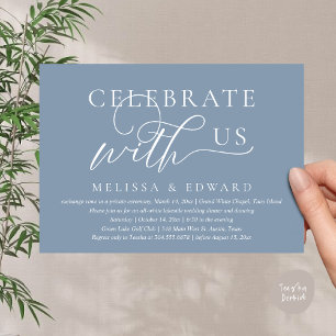 Celebrate with us, Wedding Elopement Dinner Party Invitation