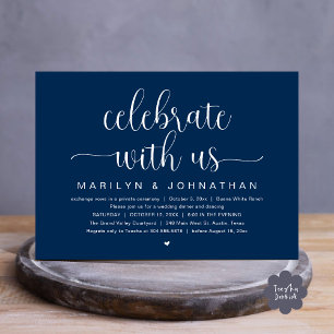 Celebrate with us, Wedding Elopement Dinner Party Invitation