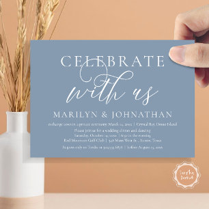 Celebrate with us, Wedding Elopement Dinner Party Invitation