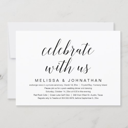 Celebrate with us Wedding Elopement Invitation