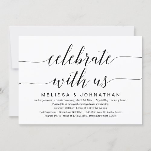 Celebrate with us Wedding Elopement Invitation