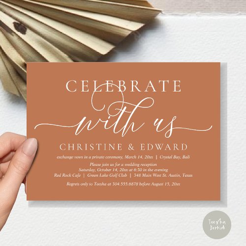 Celebrate with us Wedding Elopement Party Copper Invitation