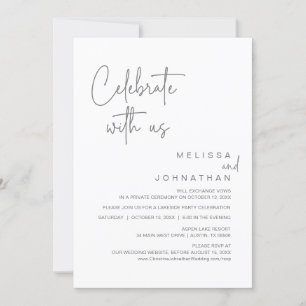 Celebrate with us, Wedding Elopement Party Invitat Invitation