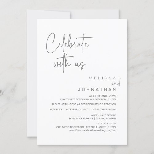 Celebrate with us Wedding Elopement Party Invitat Invitation