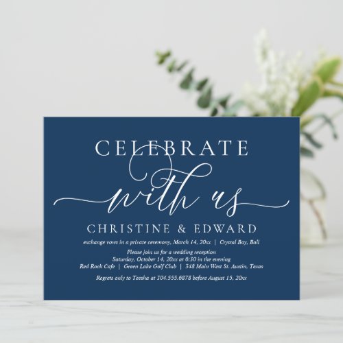 Celebrate with us Wedding Elopement Party Invitat Invitation