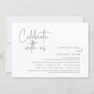 Celebrate with us, Wedding Elopement Party Invitat Invitation
