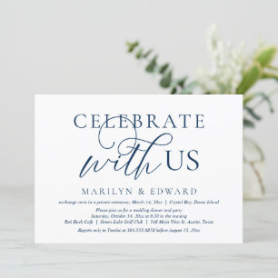 Celebrate with us, Wedding Elopement Party Invitat Invitation