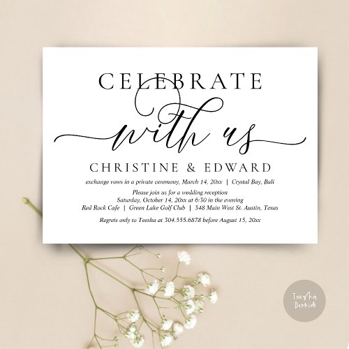 Celebrate with us Wedding Elopement Party Invitat Invitation