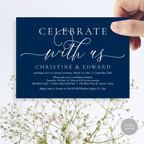 Celebrate with us Wedding Elopement Party Invitat Invitation