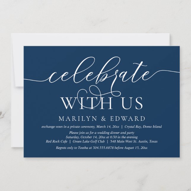Celebrate with us, Wedding Elopement Party Invitat Invitation (Front)