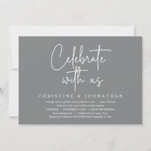 Celebrate with us, Wedding Elopement Party Invitat Invitation