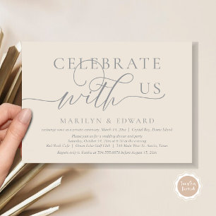 Celebrate with us, Wedding Elopement Party Invitation