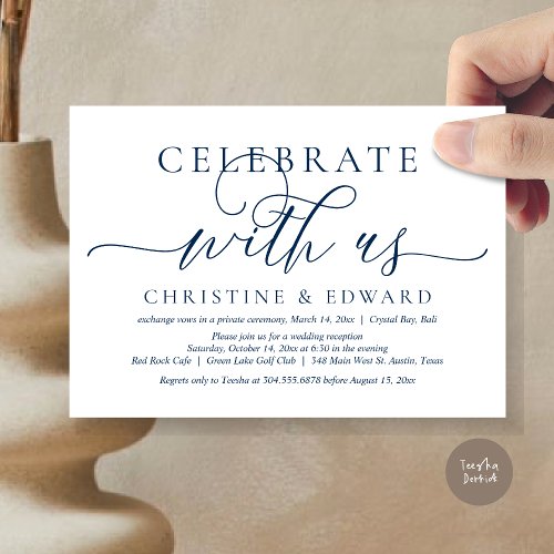 Celebrate with us Wedding Elopement Party Invitation