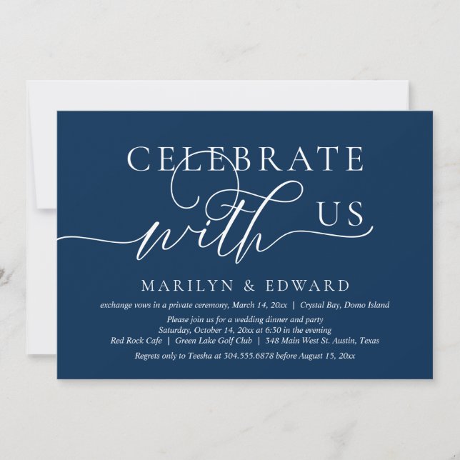 Celebrate with us, Wedding Elopement Party Invitation (Front)