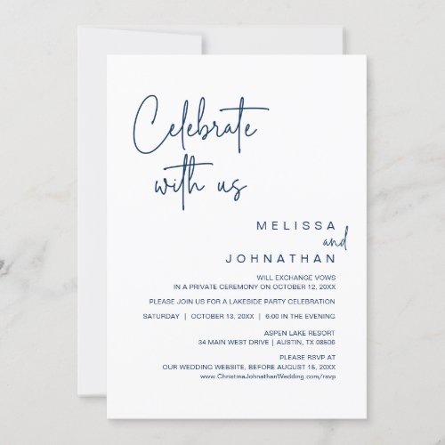 Celebrate with us Wedding Elopement Party Invitation