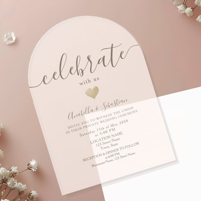 Celebrate With Us Wedding Reception Acrylic Invitations (Creator Uploaded)