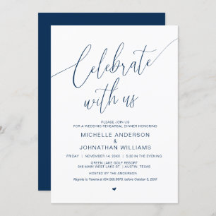 Celebrate with us, Wedding Rehearsal Dinner Invita Invitation