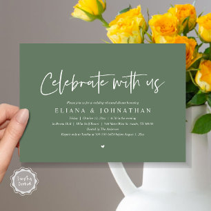 Celebrate with us, Wedding Rehearsal Dinner Invitation