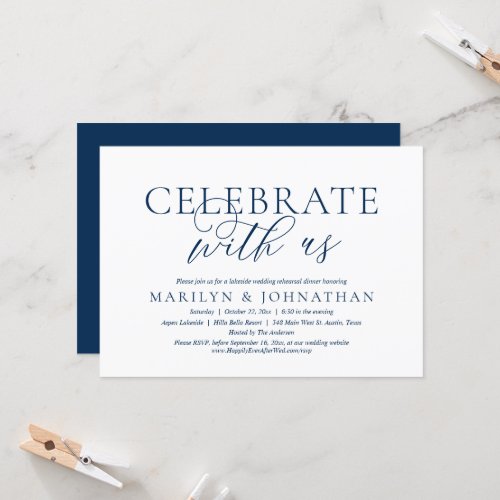 Celebrate With Us Wedding Rehearsal Dinner Party  Invitation