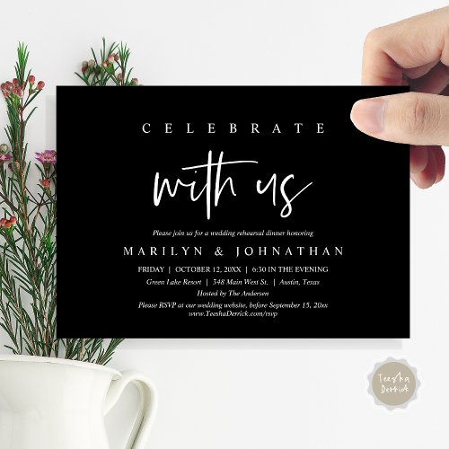 Celebrate With Us Wedding Rehearsal Party Invitation