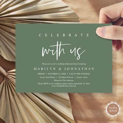 Celebrate With Us Wedding Rehearsal Party Invitation