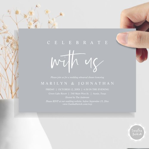 Celebrate With Us Wedding Rehearsal Party Invitation