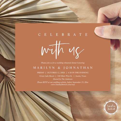 Celebrate With Us Wedding Rehearsal Party Invitation