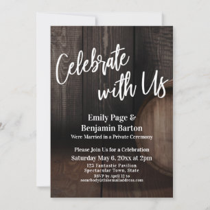 Celebrate with Us Wooden Barrel Reception Invitation
