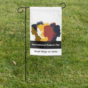 Celebrate Women's Day March 8th 2025 White Garden Flag