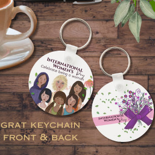Celebrate Women's Day Portraits Keychain