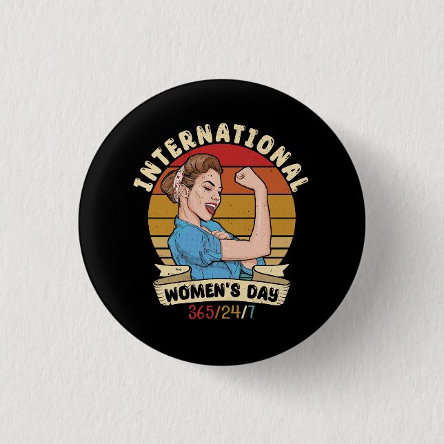 Celebrate Womens International Womens Day 8 March  Button (Front)