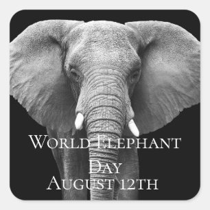 Celebrate World Elephant Day: Majestic Design Square Sticker