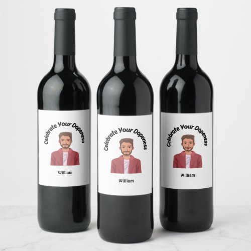 Celebrate your dopeness Man T_Shirt Wine Label