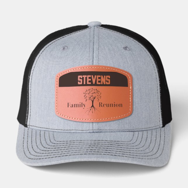 Celebrate! Your Family Reunion custom Leather Patch Hat (Front)