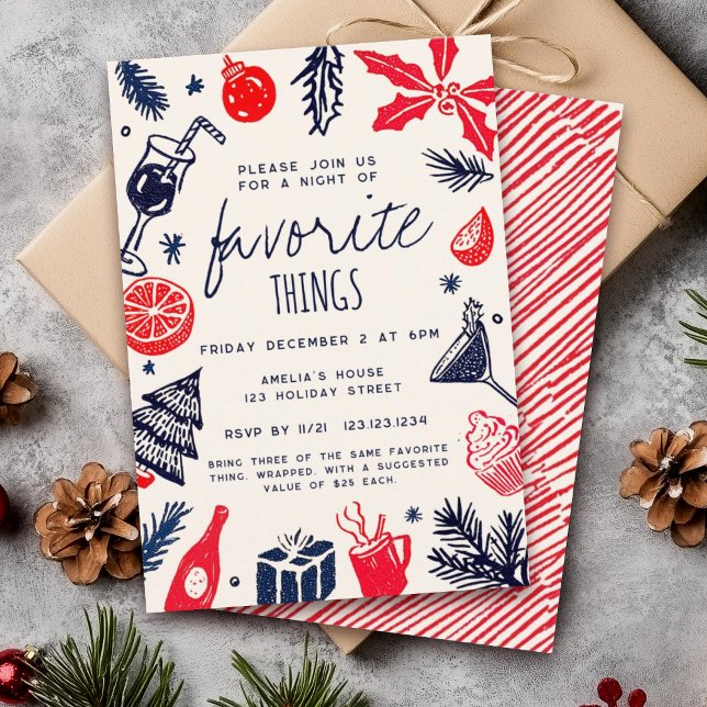 Celebrate Your Favorite Things Christmas Holiday Invitation (Creator Uploaded)