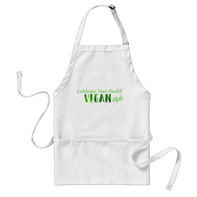 Celebrate Your Health Vegan Style Adult Apron (Front)