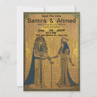 Celebrate Your Love with an Egyptian Pharaoh Weddi Invitation