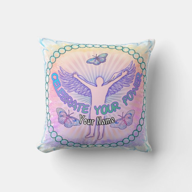 Celebrate Your Power Throw Pillow (Front)