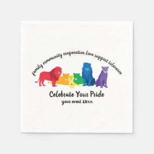 Celebrate Your Pride Rainbow Lion Pride Napkins