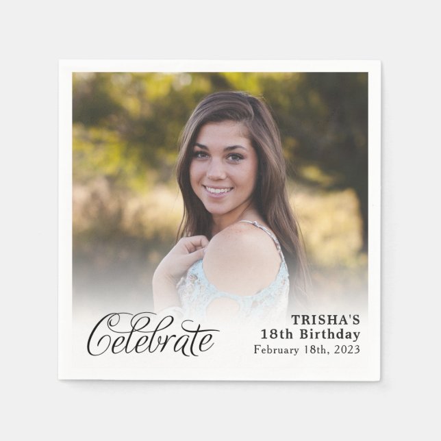 CelebrateFull Photo Personalized Napkins (Front)