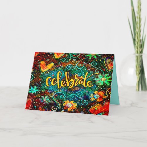 CelebrateFun Modern Colorful Cheerful Card