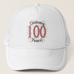 Celebrating 100 years birthday confetti hat