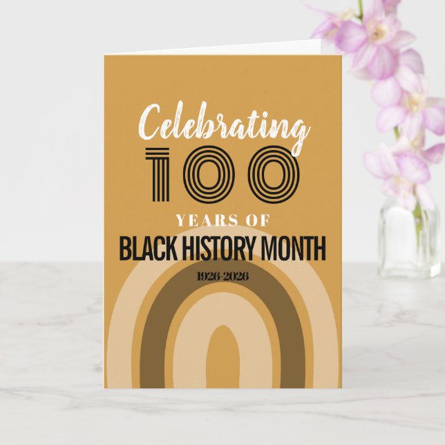 Celebrating 100 Years Of Black History Month Card (Orchid)