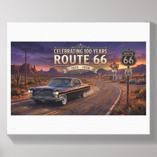 Celebrating 100 Years: Route 66   Canvas Photo Tile