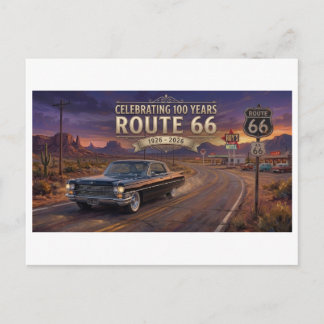 Celebrating 100 Years: Route 66 Holiday Postcard