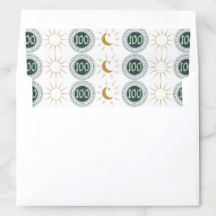 Celebrating 100th Birthday Green Glitter Envelope Liner