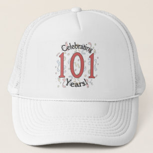 Celebrating 101 years birthday confetti hat