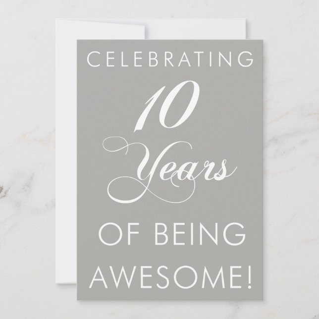 Celebrating 10 Years Of Being Awesome Invitation (Front)