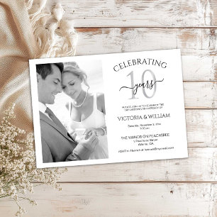 Celebrating 10 Years Photo Ruby Anniversary Party Invitation